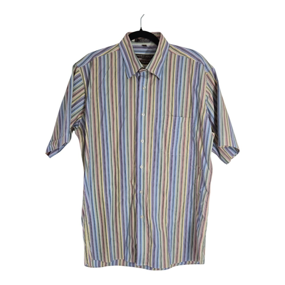 Forsyth Of Canada, Inc Striped Men's Size Large Button Up 100% Cotton Shirt - Picture 2 of 6